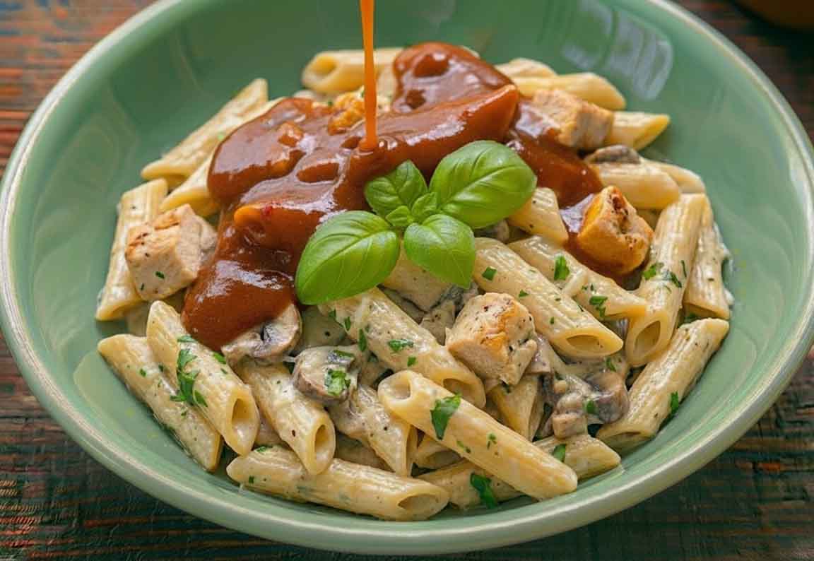 Tavuklu Kremalı Acı Soslu Penne